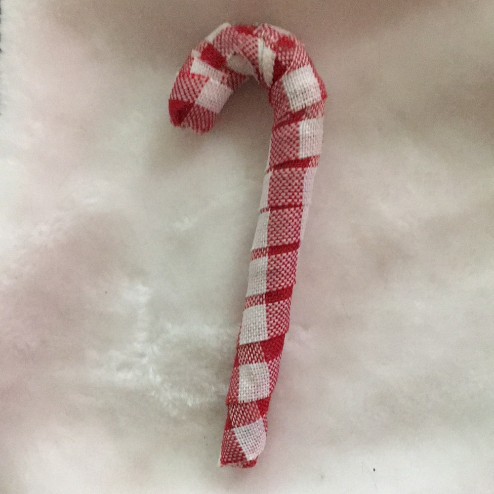 Red and White Checkered Candy Cane Decoration